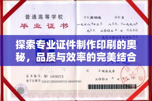 望江探索专业证件制作印刷的奥秘，品质与效率的完美结合