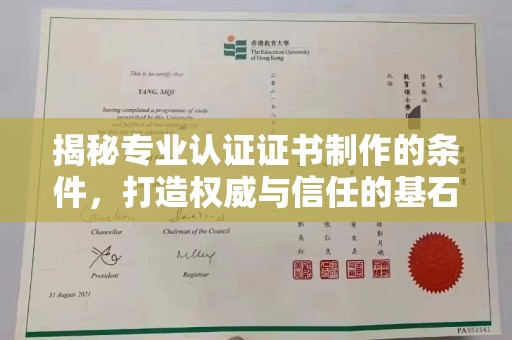 望江揭秘专业认证证书制作的条件，打造权威与信任的基石