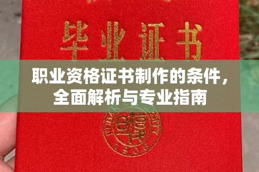 望江职业资格证书制作的条件，全面解析与专业指南